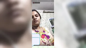 Wife Spreading Pussy Wide Teasing Him On Late Night Video Call