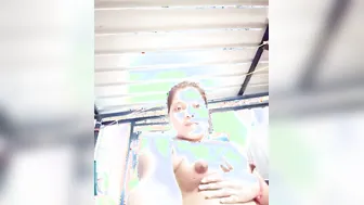 Thick Bhabhi Showing Off Her Big Tits On Selfie Camera Alone