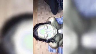 Married Bhabhi Taking Massive Load On Her Face From Young Stud
