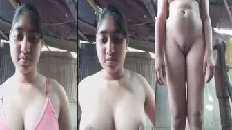 Village GF Showing Off Her Curves On Selfie Camera Alone