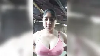 Village GF Showing Off Her Curves On Selfie Camera Alone