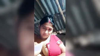 My Bengali Wife Squeezing Her Massive Tits For The Camera Now