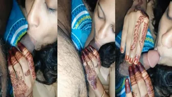 Newly Married Wife Giving Her Husband First Blowjob