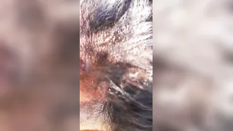 Village Slut Sucking Client Outdoors Behind Local Market Area