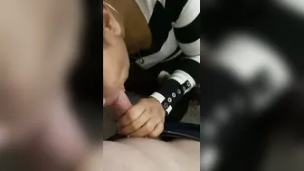 University GF Blowing Her Man Behind College Building