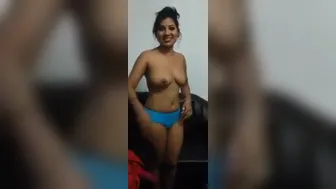 Shy College Girl Stripping Completely Naked At Home All By Herself