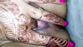 Indian Bride Touching Herself Alone The Night Before Her Wedding