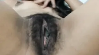 Hairy Indian Wife Spreading Her Thick Bush For Camera