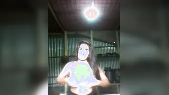 Village Girl Showing Off Her Huge Natural Tits Bouncing For Him