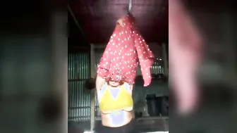 Village Girl Showing Off Her Huge Natural Tits Bouncing For Him