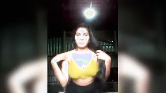 Village Girl Showing Off Her Huge Natural Tits Bouncing For Him