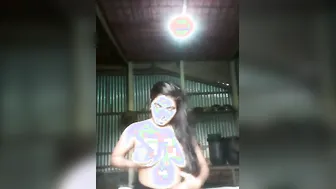 Village Girl Showing Off Her Huge Natural Tits Bouncing For Him