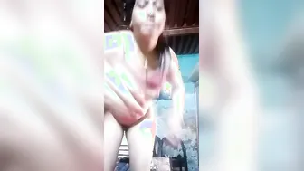 Slutty Wife Flashing Her Dripping Wet Slit For Her Online Lover