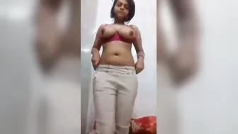 Naked Indian Babe Recording Herself Playing Alone In Bedroom