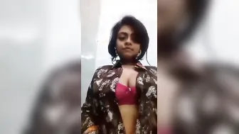 Naked Indian Babe Recording Herself Playing Alone In Bedroom