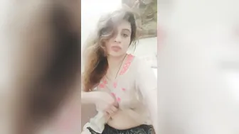My Paki Babe Showing Off Her Natural Tits On Camera For Me