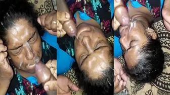 Indian Widow Taking Hot Cum All Over Her Face In Leaked Mms