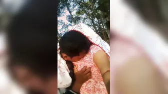 Squeezing My GF's Big Soft Tits Outdoors Homemade Footage