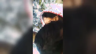 Squeezing My GF's Big Soft Tits Outdoors Homemade Footage