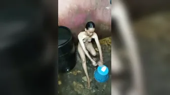 Young Manipuri GF Filming Her Nude Bath For Her Lover