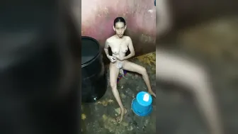 Young Manipuri GF Filming Her Nude Bath For Her Lover