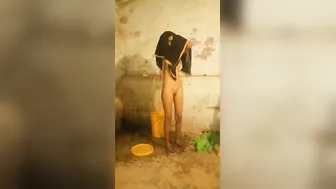 Village Babe Bathing Completely Naked Filmed In Private Moment