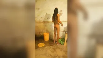 Village Babe Bathing Completely Naked Filmed In Private Moment
