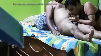 Naughty Wife Giving Husband Messy Blowjob Captured On Their Phone
