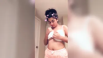 Busty Babe Showing Off Her Massive Tits During Video Call
