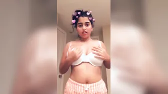 Busty Babe Showing Off Her Massive Tits During Video Call