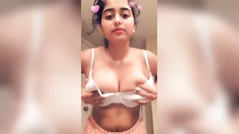 Busty Babe Showing Off Her Massive Tits During Video Call