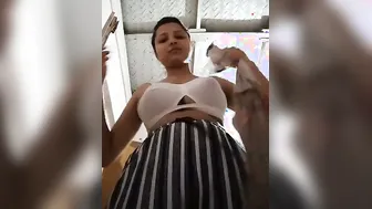 Cute College Babe Stripping Naked For BF Selfie Video