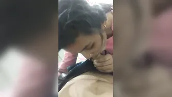 Hindi Speaking GF Deepthroating And Gagging On His Cock