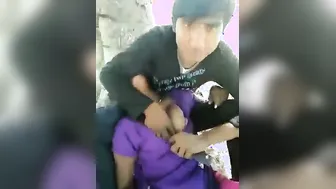 Desi Girl Sharing Her BF With Friend Outside In Field