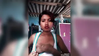 Curvy Village Girl Teasing And Stripping On Camera For Lover