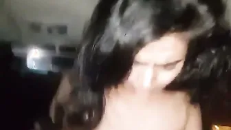 GF Sucking And Riding Me Inside Car Parked In Garage