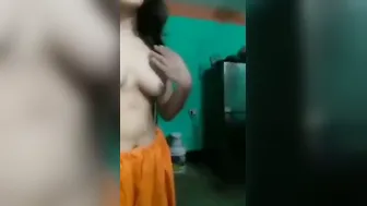 Bald Pussy Indian Babe Stripping Naked In Her Bedroom For Me