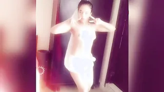 My Tiktok GF Stripping Naked And Teasing On Video