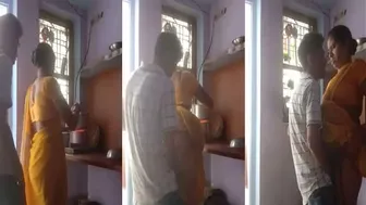 Young Guy Drilling His Bhabhi Hard While She Cooks In Kitchen