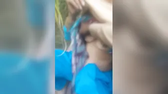 Village Aunty Bent Over Showing Her Ass To Lover On Camera