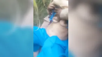 Village Aunty Bent Over Showing Her Ass To Lover On Camera