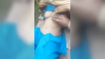 Village Aunty Bent Over Showing Her Ass To Lover On Camera
