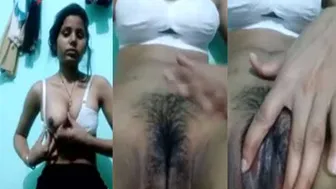 Young College GF Making Private Video In Her Hostel Room