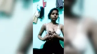Young College GF Making Private Video In Her Hostel Room