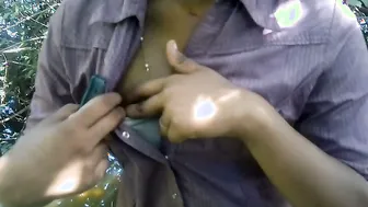 Tamil Teen Babe Flashing Her Boobs Outside In Public For Me