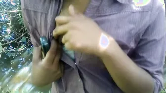 Tamil Teen Babe Flashing Her Boobs Outside In Public For Me