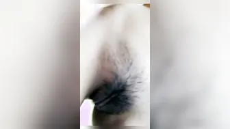 Teen GF Showing Off Her Hairy Pussy In Mirror Selfie