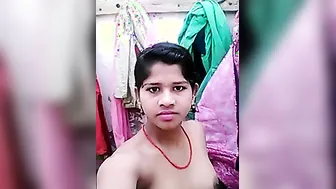 Village Wife Stripping Naked And Showing Everything On Her Phone