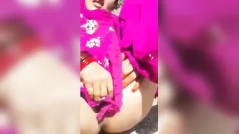 Village Bhabhi Stripping Naked Outdoors Showing Her Assets