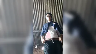 Young Village GF Taking Naked Bathroom Selfie Video Clip